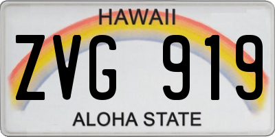 HI license plate ZVG919