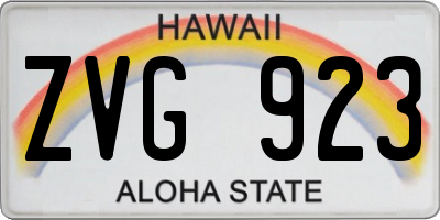 HI license plate ZVG923