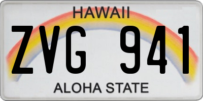 HI license plate ZVG941