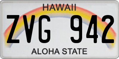 HI license plate ZVG942