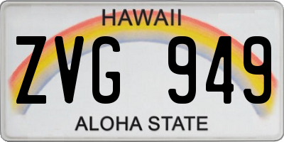HI license plate ZVG949