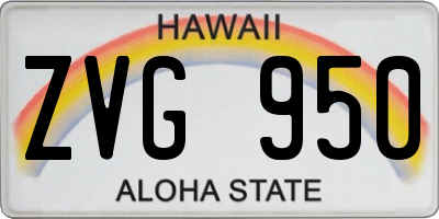 HI license plate ZVG950
