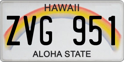 HI license plate ZVG951