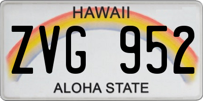 HI license plate ZVG952