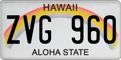 HI license plate ZVG960