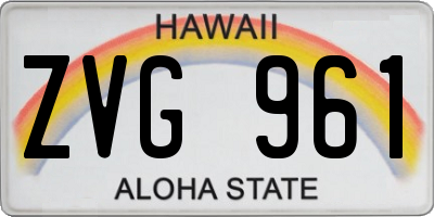 HI license plate ZVG961