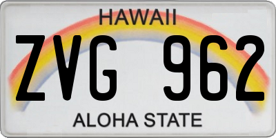 HI license plate ZVG962