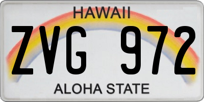 HI license plate ZVG972