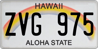 HI license plate ZVG975