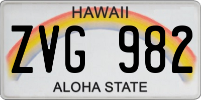 HI license plate ZVG982