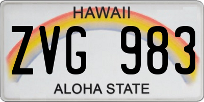 HI license plate ZVG983