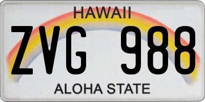 HI license plate ZVG988