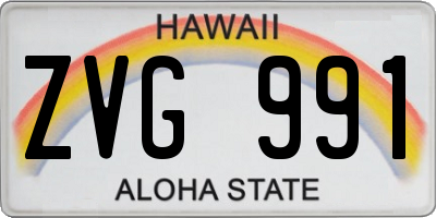 HI license plate ZVG991