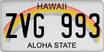 HI license plate ZVG993
