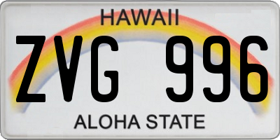 HI license plate ZVG996