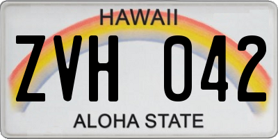 HI license plate ZVH042