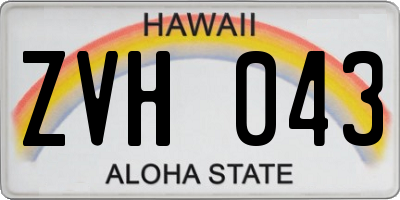 HI license plate ZVH043