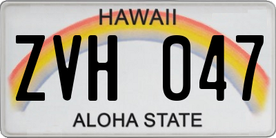HI license plate ZVH047