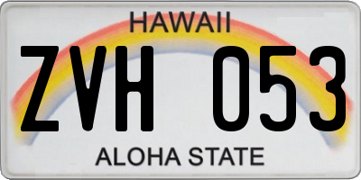 HI license plate ZVH053