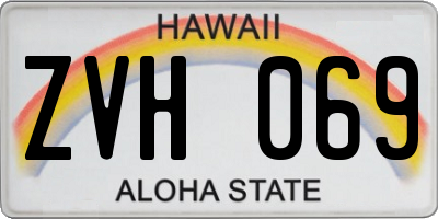 HI license plate ZVH069