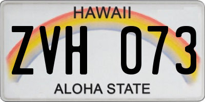 HI license plate ZVH073
