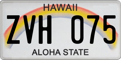 HI license plate ZVH075