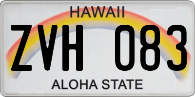 HI license plate ZVH083