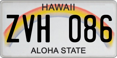 HI license plate ZVH086