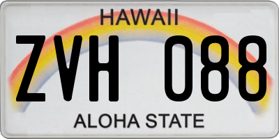 HI license plate ZVH088