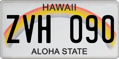 HI license plate ZVH090