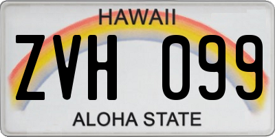 HI license plate ZVH099