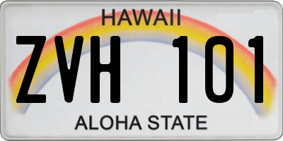 HI license plate ZVH101