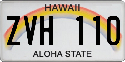 HI license plate ZVH110