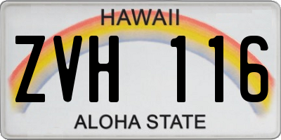 HI license plate ZVH116