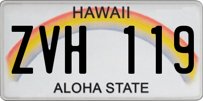 HI license plate ZVH119
