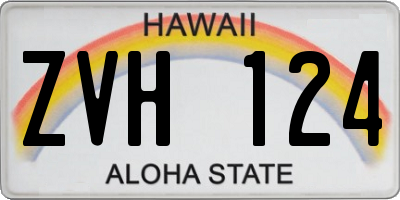HI license plate ZVH124