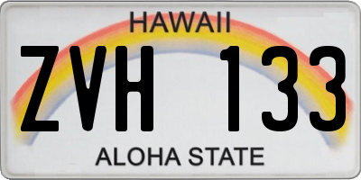 HI license plate ZVH133