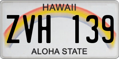 HI license plate ZVH139