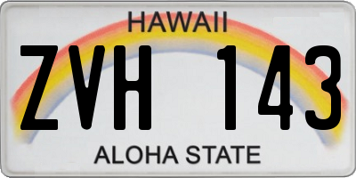 HI license plate ZVH143