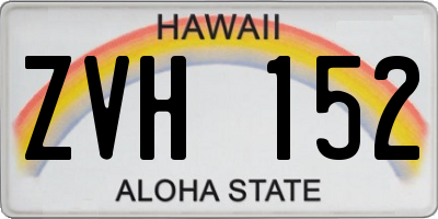 HI license plate ZVH152