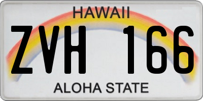 HI license plate ZVH166