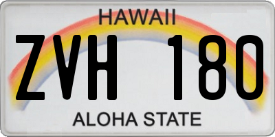 HI license plate ZVH180
