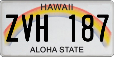 HI license plate ZVH187