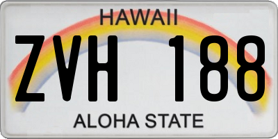 HI license plate ZVH188