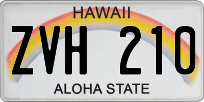 HI license plate ZVH210