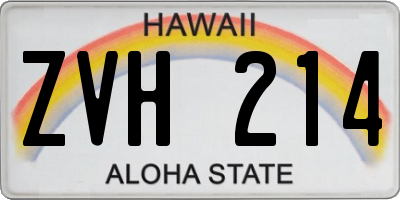 HI license plate ZVH214
