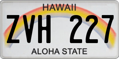 HI license plate ZVH227