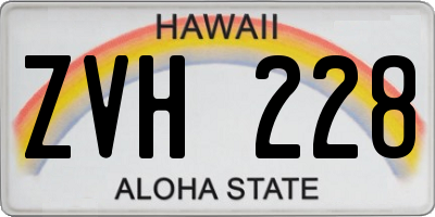 HI license plate ZVH228