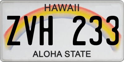 HI license plate ZVH233