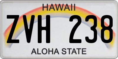 HI license plate ZVH238